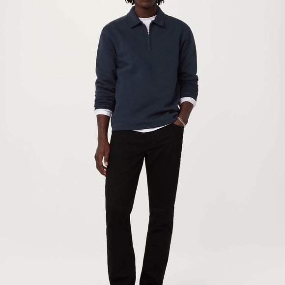 Frank And Oak The Fleece Half-Zip Sweatshirt in Deep Blue Size XXLXXL - Picture 1 of 3